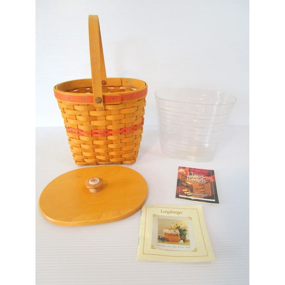 Longaberger 2001 Vintage Blossoms Mother's Day Basket Lid Liner Original Cards